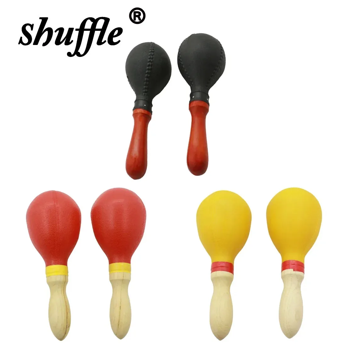 Orff Sand Hammer Rattles Percussion Instrument for KTV Party Wooden Maracas Baby Shaker Toy Kids Educational Tools Music Gift