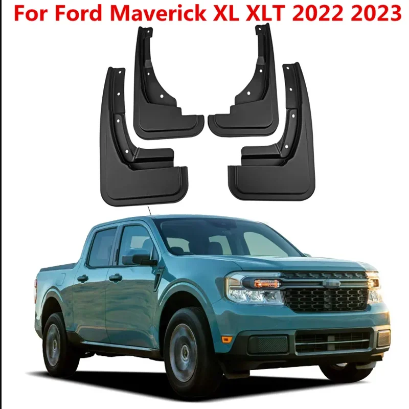 

4Pcs Car Mud Flaps Splash Guards Fender Mudguard With Screws For Ford Maverick XL XLT 2022 2023