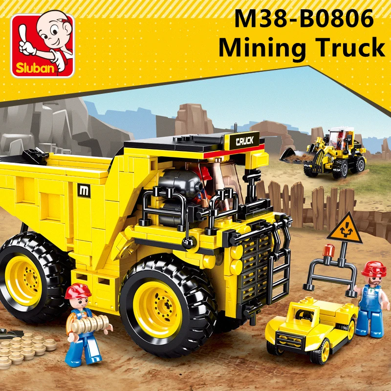 Sluban Building Block Spielzeug Stadt Engineering B0806 Bergbau Lkw 416PCS Bricks Compatbile Mit Führenden Marke Bau Kits