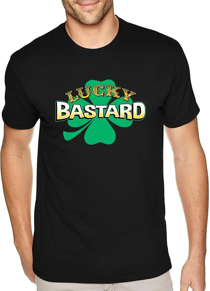 Men's Lucky Bastard Shamrock St. Patrick's Irish Crewneck Short Sleeve T-Shirt Y2K tops Unisex Summer Short Sleeve