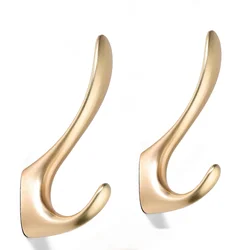 1PC Matte Gold Wall Hook Home Kitchen Bathroom Towel Rack Hanging Coat Hanger Door Back Key Bag Heavy Duty Decorative Hook