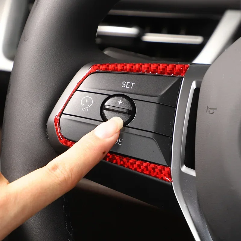 For BMW X1 U11 2023-2025 Soft Carbon Fiber Car Steering Wheel Button Frame Sticker Interior Accessories