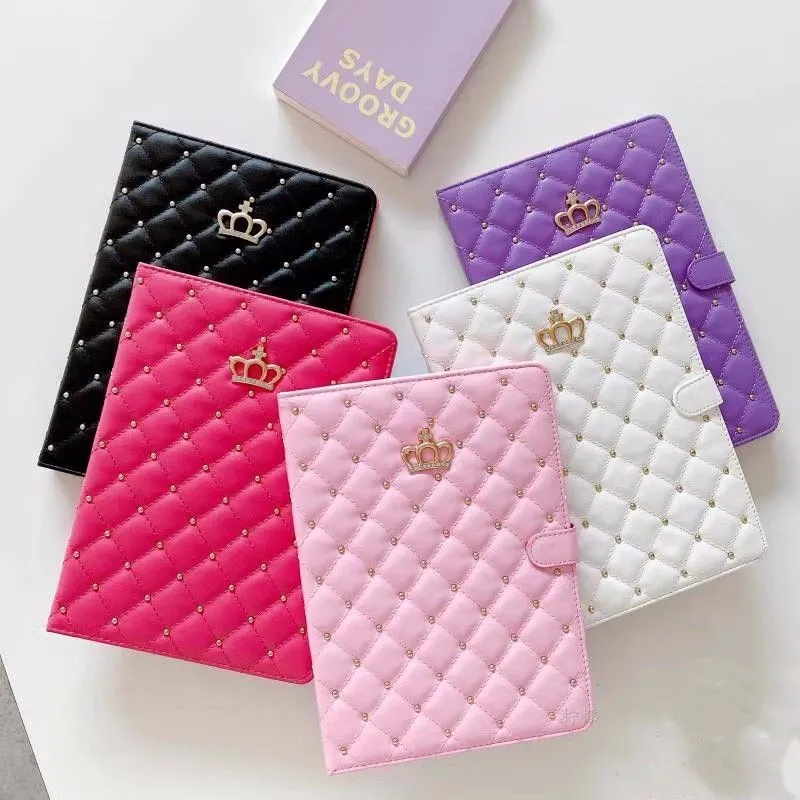 

Luxury Crown Smart Wake PU Leather Case For iPad Air 11 2024 Air6 Pro11 2024 5th Air 5 4 3Pro 2 1 10th 10.9 10.2 9.7 Mini 6 5 4
