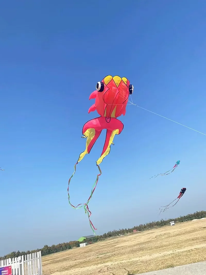 Free Shipping 13.5m fish kites flying toys for kids kites string line cometas playa juego infantil exterior tissus infrared toy