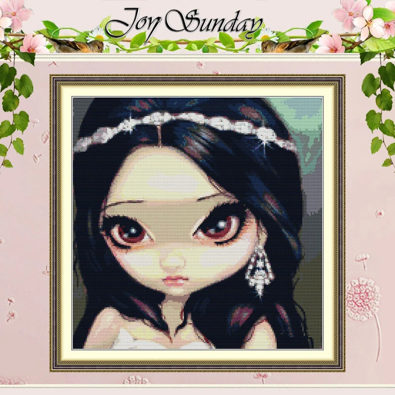 

Big-eyed Doll Patterns Counted Cross Stitch Set DIY 11CT 14CT 16CT HD Stamped DMC Cross-stitch Kit Embroidery Needlework Crafts