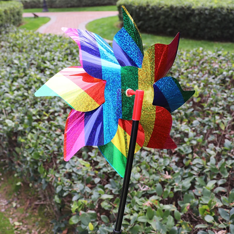 1Pc Windmolen Vogel Afstotende Decoratie Vogel-Angstaanjagende Windspinner Kinderen Speelgoed Eenvoudige Installatie Tuin Boomgaard Bescherming