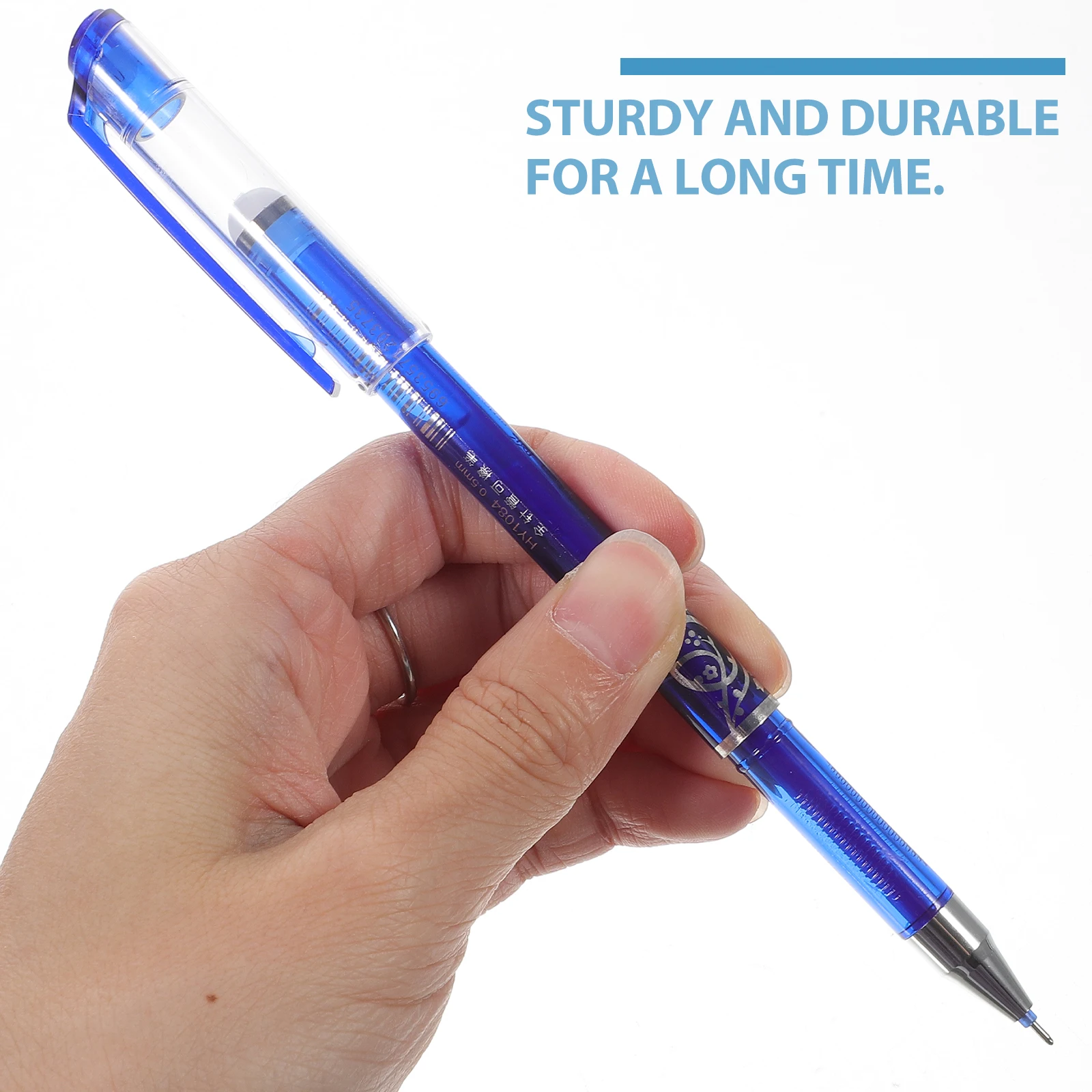 

12Pcs 0.5mm Blue Ballpoint Pens Erasable Fine Tip Pens No Smudge Clean Erase for Students Kids Writing Practice