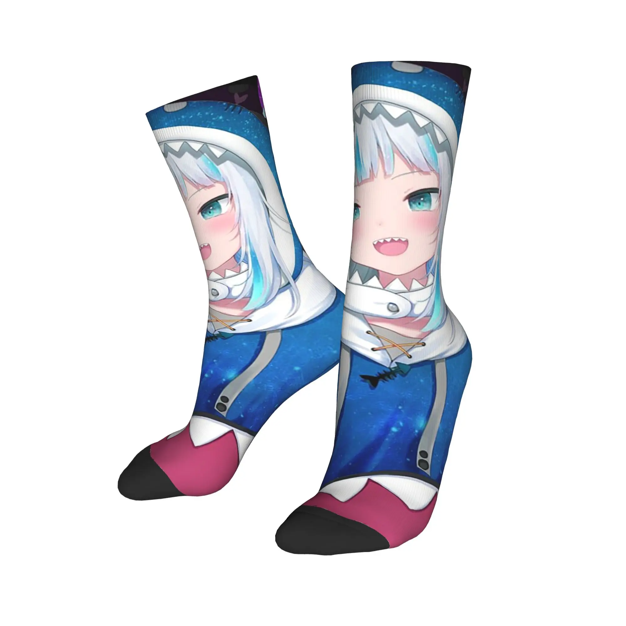 

Носки на все сезоны Grafity Gura с виртуальными персонажами, длинные носки в стиле Харадзюку, хип-хоп, аксессуары для мужчин и женщин, подарок