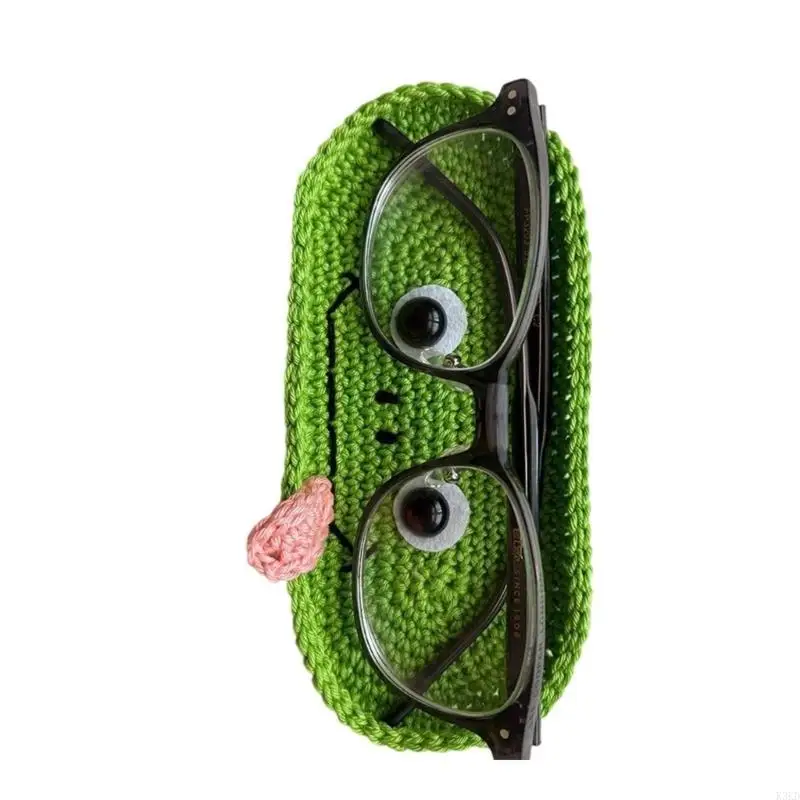 K3KD زخرفية الكروشيه EYEGLASS حامل التخزين الواقي من النمط الحيوانية متعة نمط حيوان