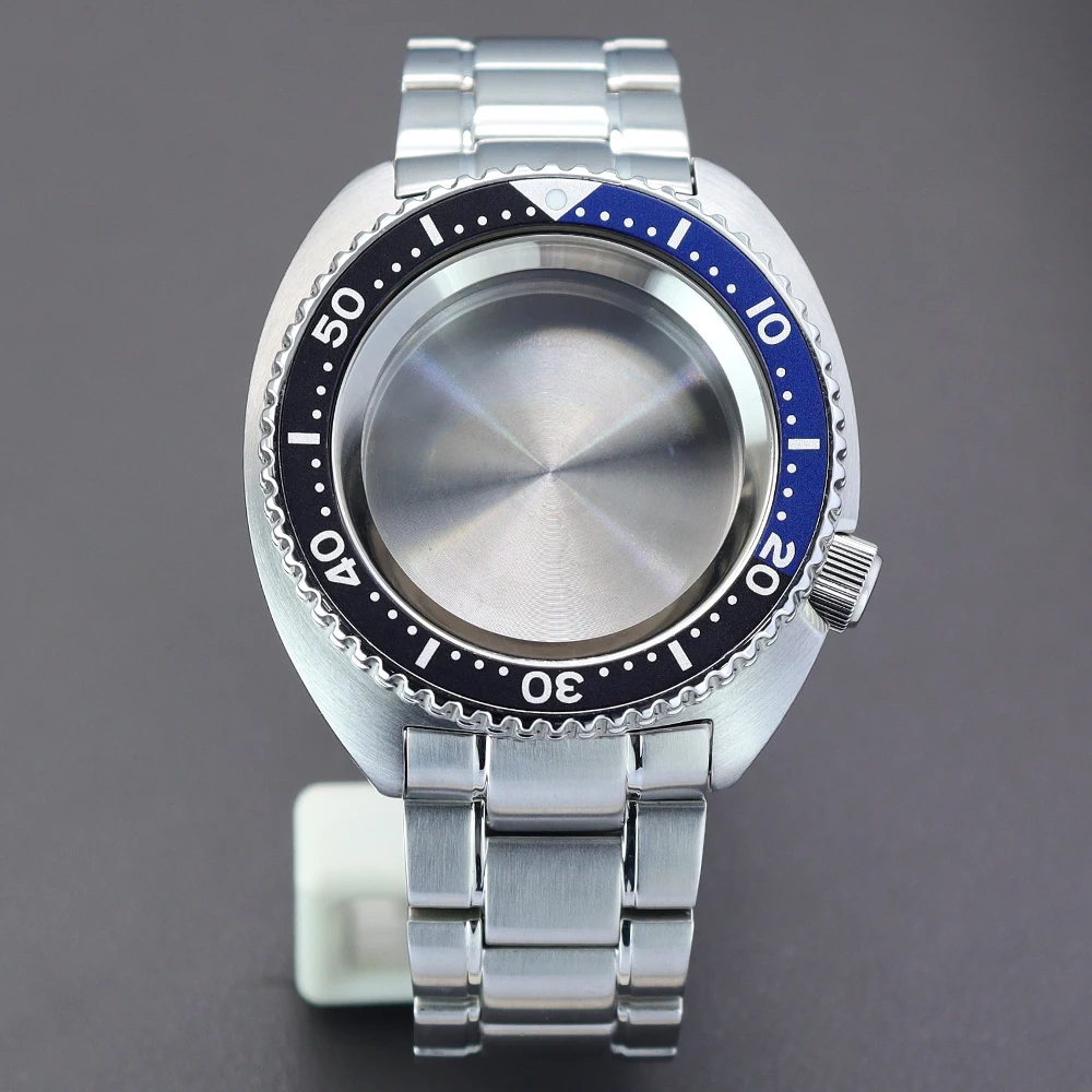 45mm Men's Stainless Steel Watch Case Bracelet Sapphire Crystal For Seiko NH35 NH36 NH34 NH38 4R36 Movement Modified Big Abalone