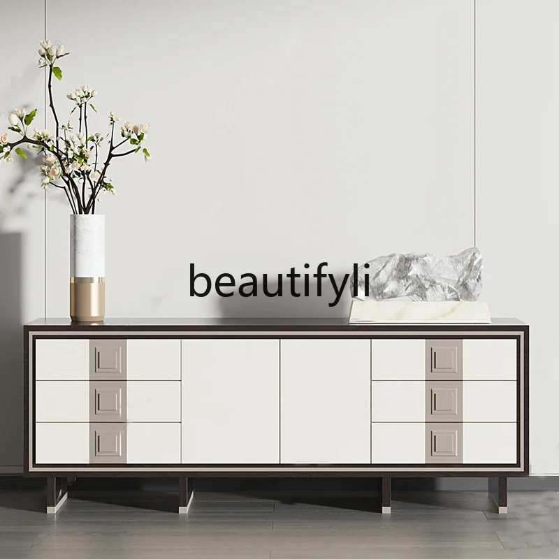 

New Chinese style, TV cabinet model room art, locker, light luxury creative side cabinet
