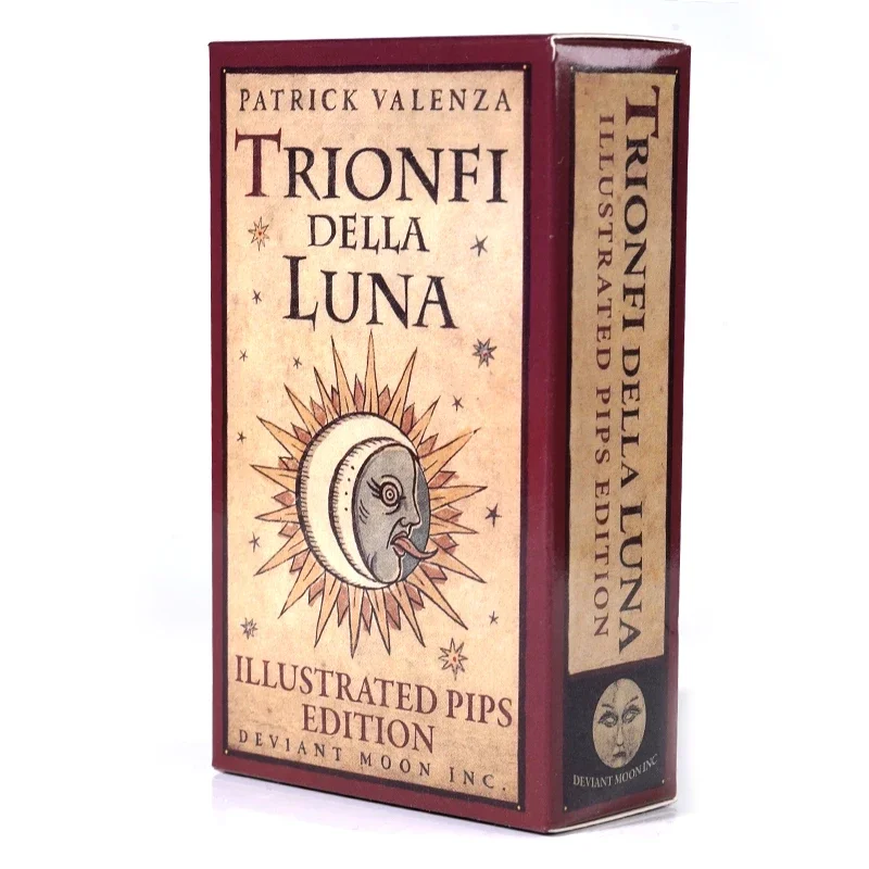 Trionfi della Luna Tarot 78-Card Deck with PDF Guidebook Fortune Telling Card Game Travel version