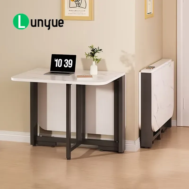 Space Saving Folding Dining Table Square Italian Minimalist Modern Thin Design No Chair Included Compact Furniture for Small