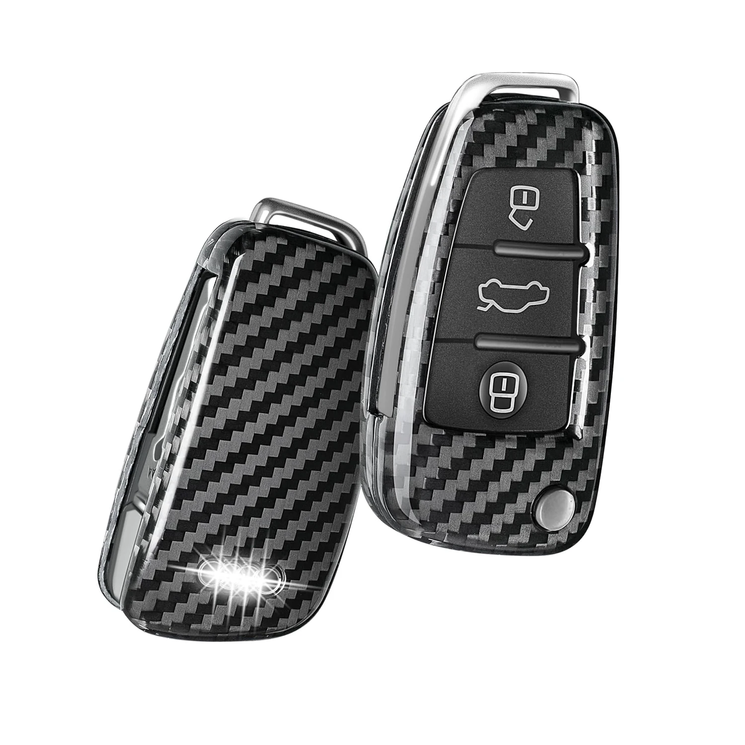 

Key Shell for AUDI, Carbon Fiber Key Fob Cover Case Protector for Audi A1 A3 A4 A6 A8 Quattro Q2 Q3 Q7 R8 RS3 RS6 S3 S6 TT TTS