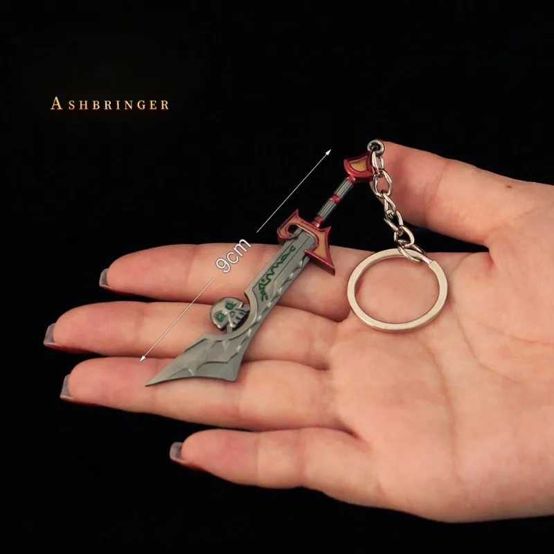 9cm World of Warcraft Weapon Keychian Blood Roar Ashbringer Metal Game Model Prop Ornament Collection Birthday Gifts Toys Boys