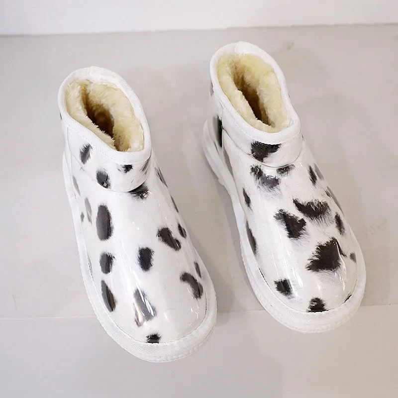 2021 Women\'s Ankle Boots Winter Warm Snow Boots Leopard Ladies Shoes Waterproof Women Short Booties Comfortable Female Shoes