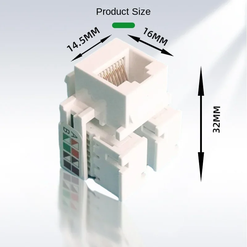 Abrazadera de conector Keystone Ethernet RJ45 CAT5e, módulo con cable, enchufe de pared, color negro, blanco y beige, 10 piezas