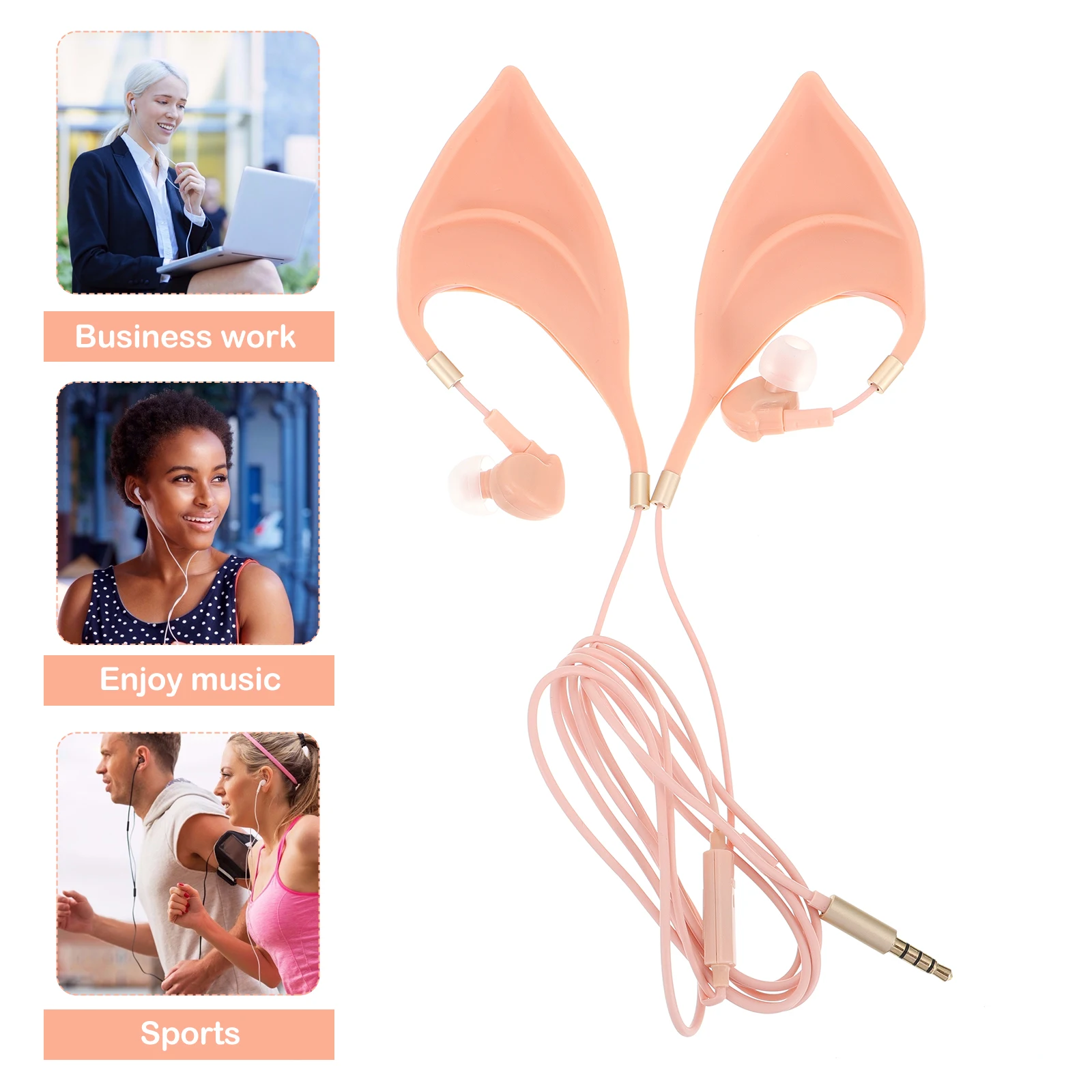 

Creative Ear Shape In-Ear Music Earbuds Microphone Halloween Party Gaming Earphones 3.5Mm Devices Comfortable Silicone Ear Caps