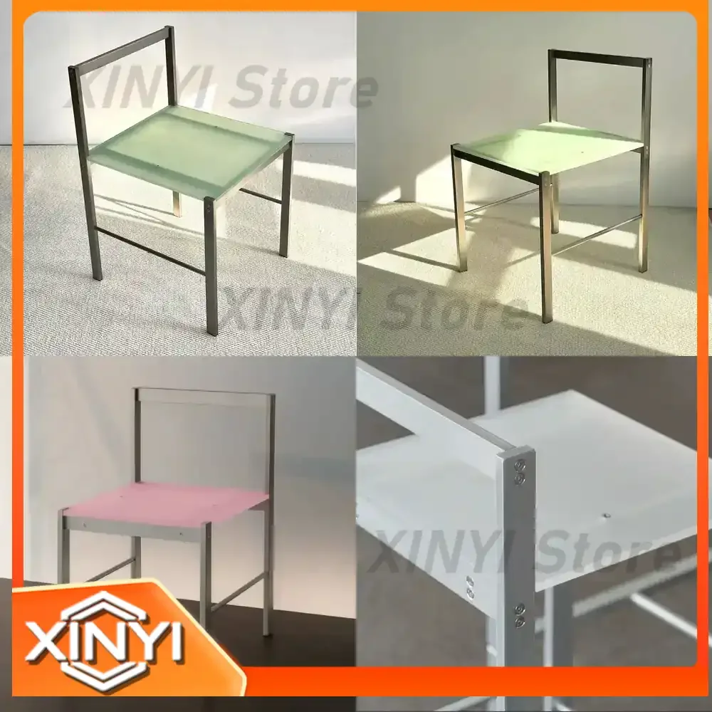 Frosted Transparent Acrylic Living Room Chairs for Home Furniture Dining Backrest Leisure and Dressing Chairs