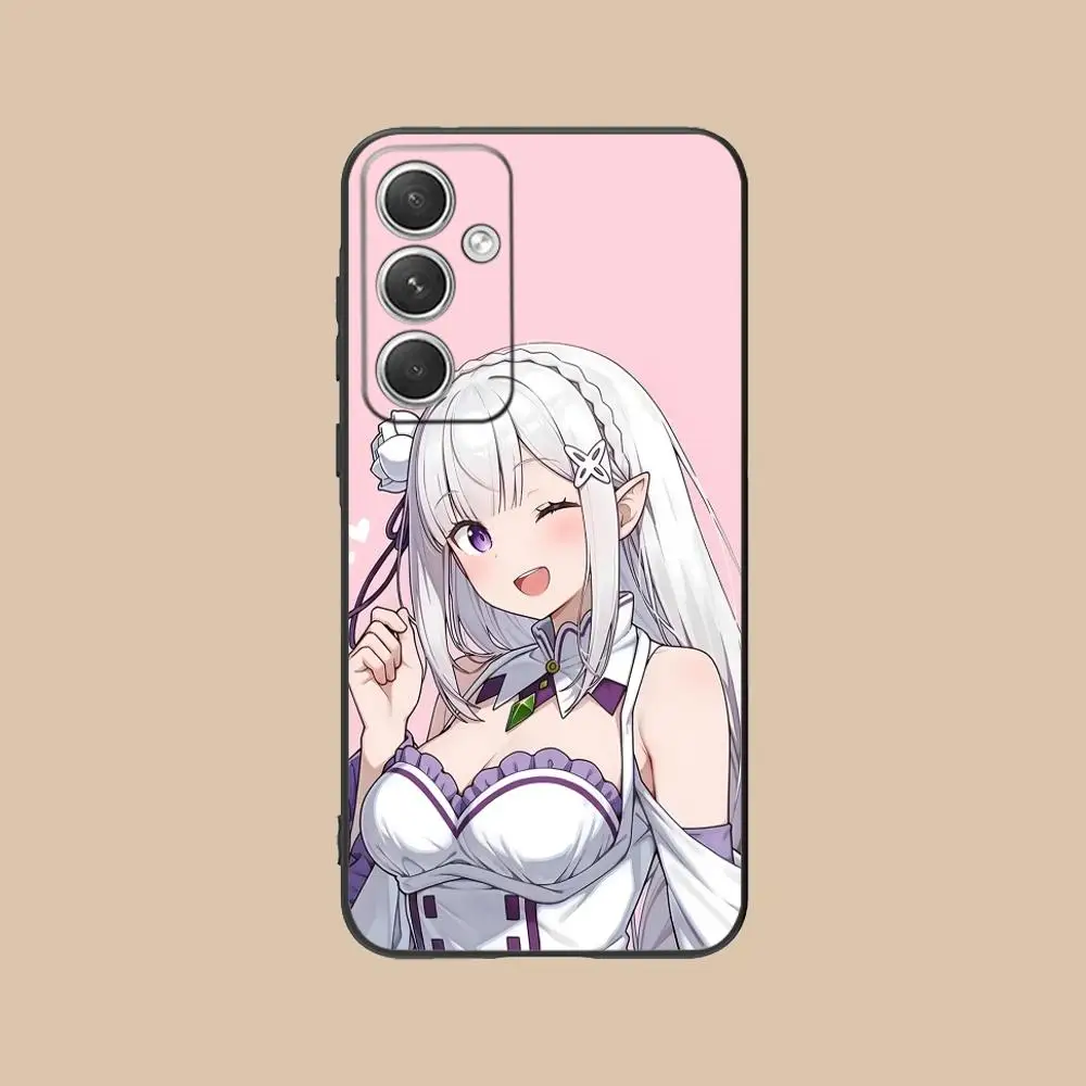 ReZero Emilia Waifu Mobile Phone Case for Samsung Galaxy S25 S24 S23 S22 S21 S20 Note20 Plus FE Ultra Colour Cover Luxury Cover
