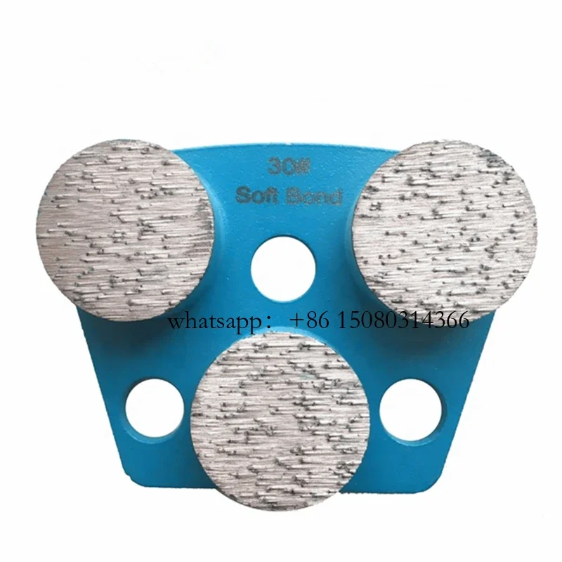 Disco abrasivo per calcestruzzo soft/medio/hard bond da 9 pezzi con tre segmenti rotondi per la ristrutturazione del terrazzo
