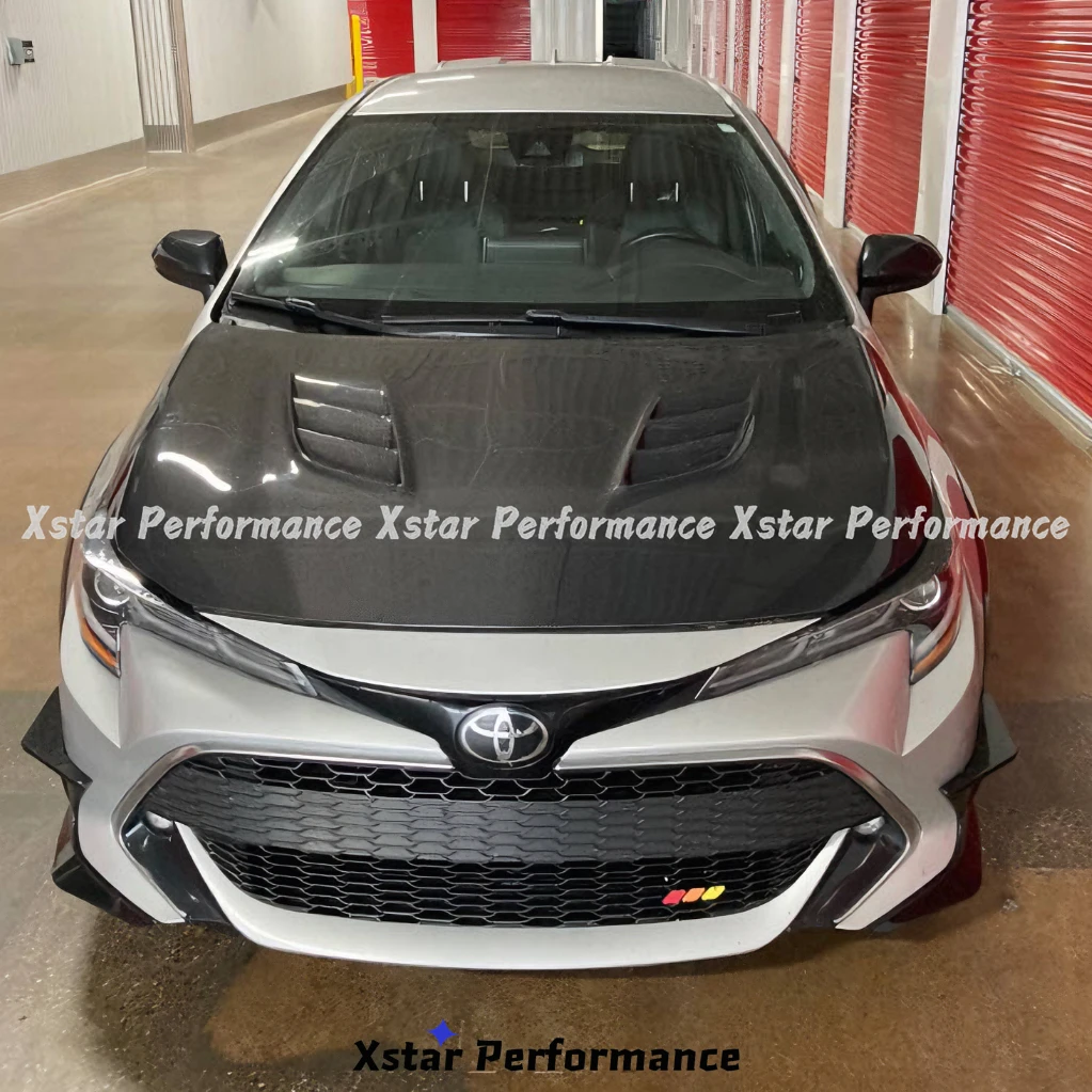 Xstar Performance Vent Style Glass Fiber Hood Bonnet For Toyota Corolla Auris Sport Hatchback For Suzuki Swace 2019-2023