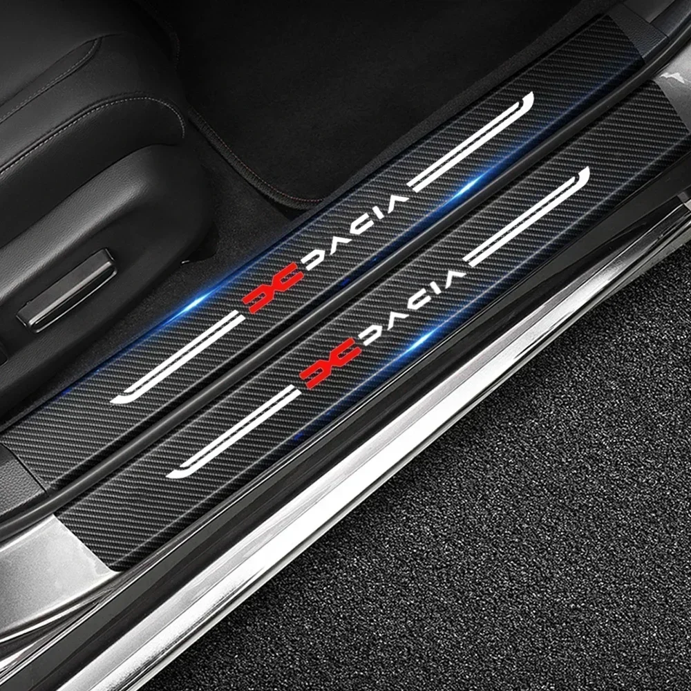 

Car Trunk Door Sill Anti Scratch Decal Carbon Fiber Stickers for DACIA Logo Spring Lodgy Dokker Duster Logan Sandero MCV Stepway
