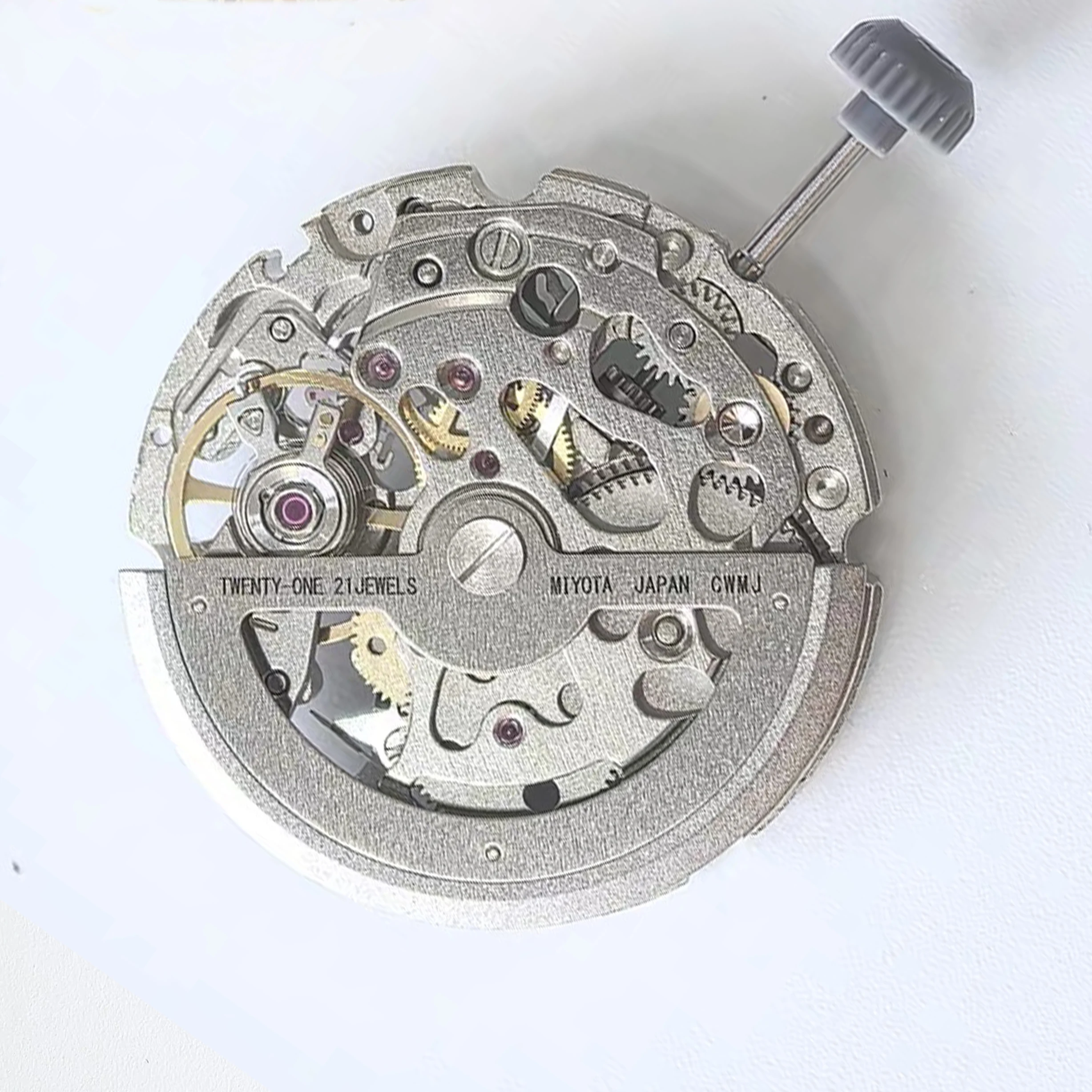 For Miyota Skeleton 8N24 Mechanical Self-Winding Movement High Accuracy Silver 21 Jewels Skeleton Mechanism 3 Hands Movement