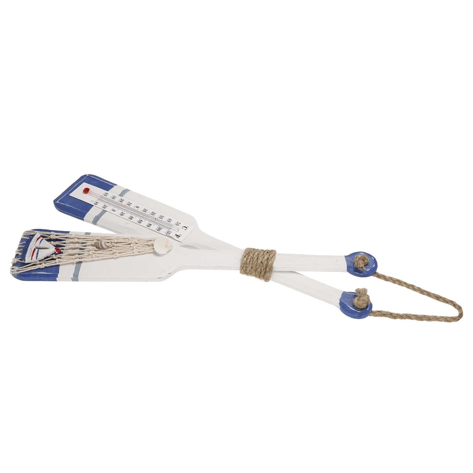 

Wooden Wall Decor Mediterranean Style Boat Paddle Temperature Ornament Home Bar Accessory Nautical Hanging