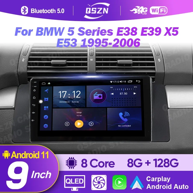 

2Din Android 12 Car Radio for BMW 5 Series E38 E39 X5 E53 1995-2006 Multimedia Video Player 4G WIFI GPS Navigation Carplay Auto