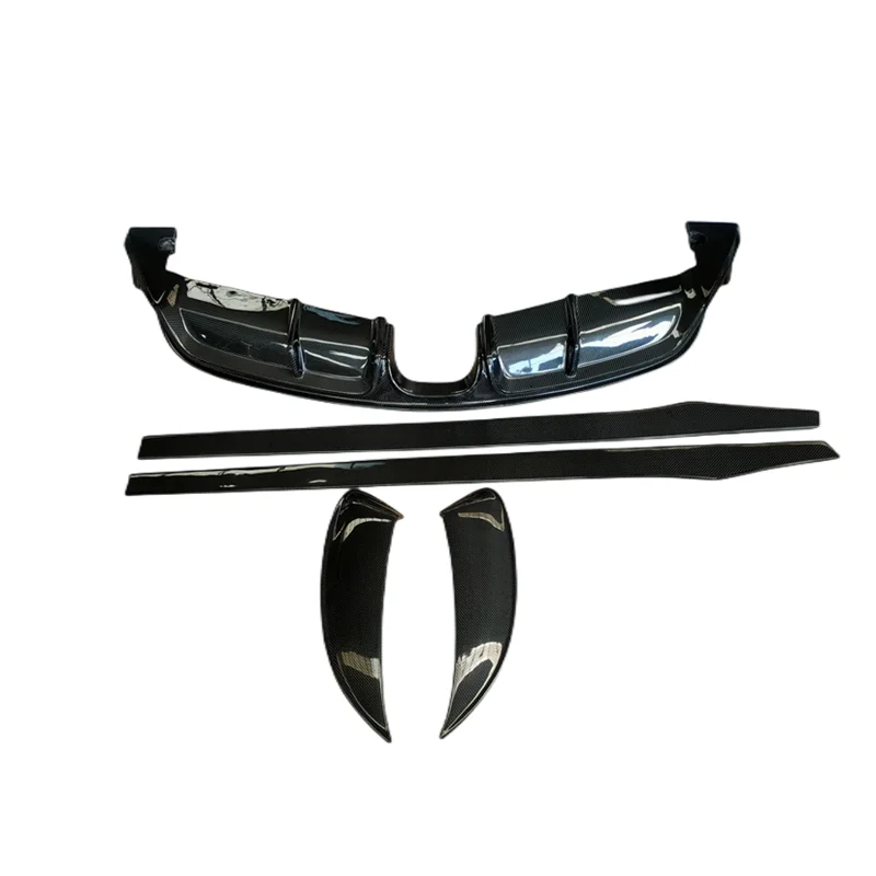 

For 13-15 Porsche 981 Plus Carbon Front Side Skirt Rear Diffuser Rear Spoiler Wing Cover