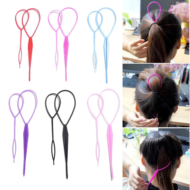 

1Set Small Plastic Hair Loop Styling Tool Tail Hair Braid Ponytail Styling Clip for Women Hairstyle Maker Styling Tool