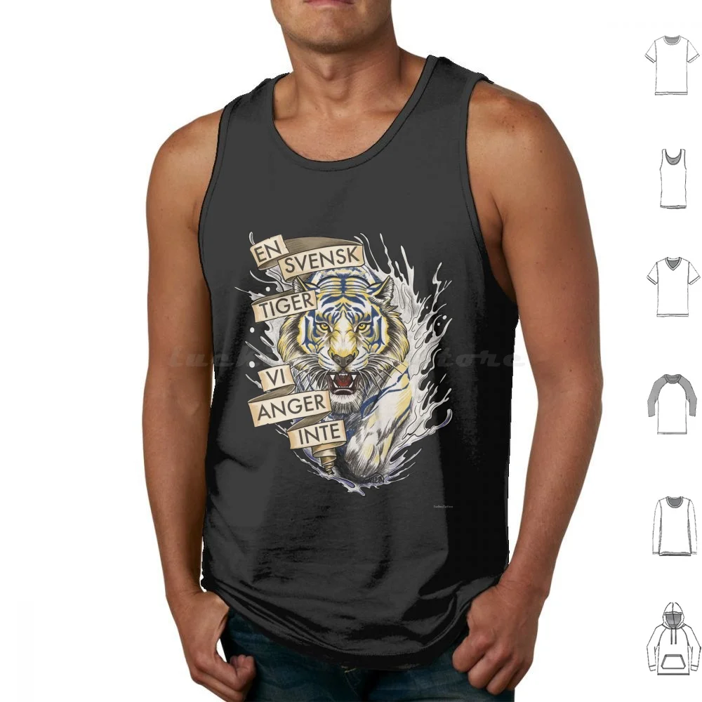 En Svensk Tiger Tank Tops Print Cotton En Svensk Tiger Vi Anger Inte