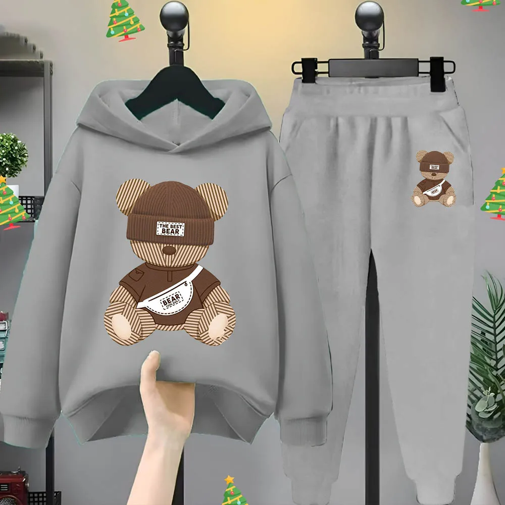 Cartoon Bear hoodie Cartoon Cartoon Cartoon Cartoon Children\'s clothing Children girls Boys Sweatshirt hoodie set two sets