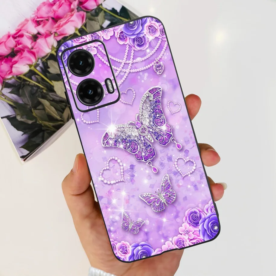 For Motorola Moto G35 5G Case Lovely Panda Cartoon Soft Silicone Black TPU Matte Phone Cover For Moto G35 2024 G 35 MotoG35 Capa