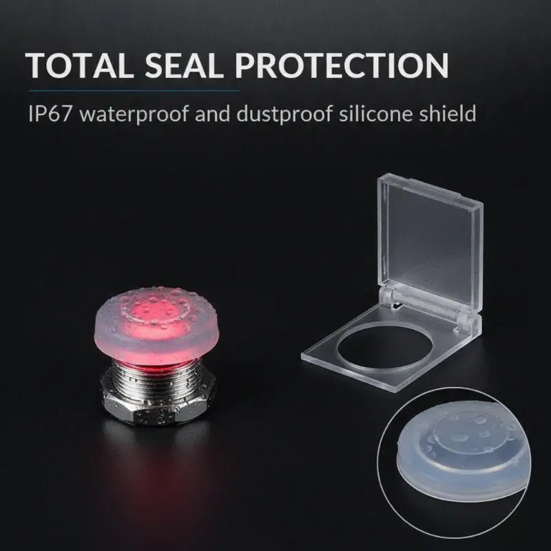 【CR】Transparent Silicone Metal Button Waterproof Protectors Dustproof Seal Caps 16 19 22mm for Kitchen Appliance Control Buttons
