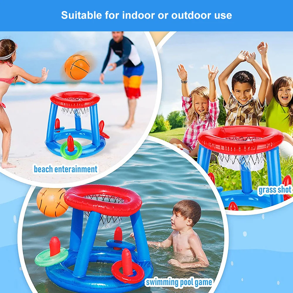 Inflatable Ring Throwing Ferrule Toss Game Set Floating Pool Toys Beach Fun Summer Water Toy Outdoor Swimming Pool Accessories