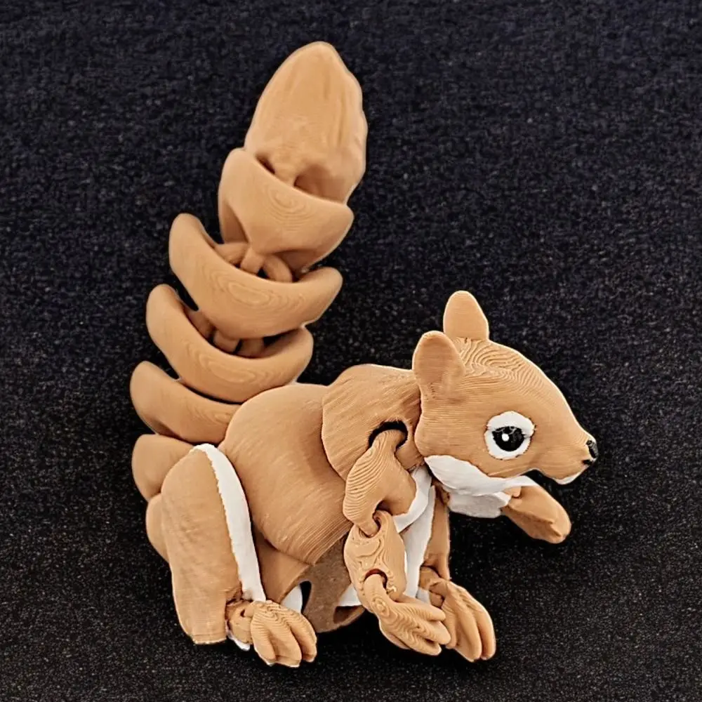 

Movable Joints Squirrel Model Toys Realistic Handicraft 3D Printed Diceratops Squirrel Cartoon Figurine