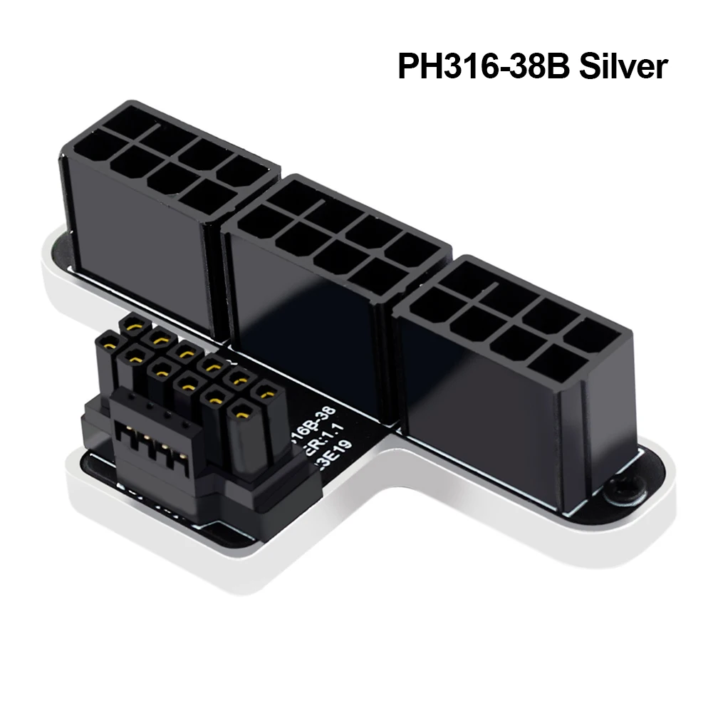 PCIE Graphics Card ATX3.0 Power Supply Cable Adapter 12+4Pin 180 Degree Turn Connector 3X8Pin To 40 Series 12+4Pin Adapter Plate