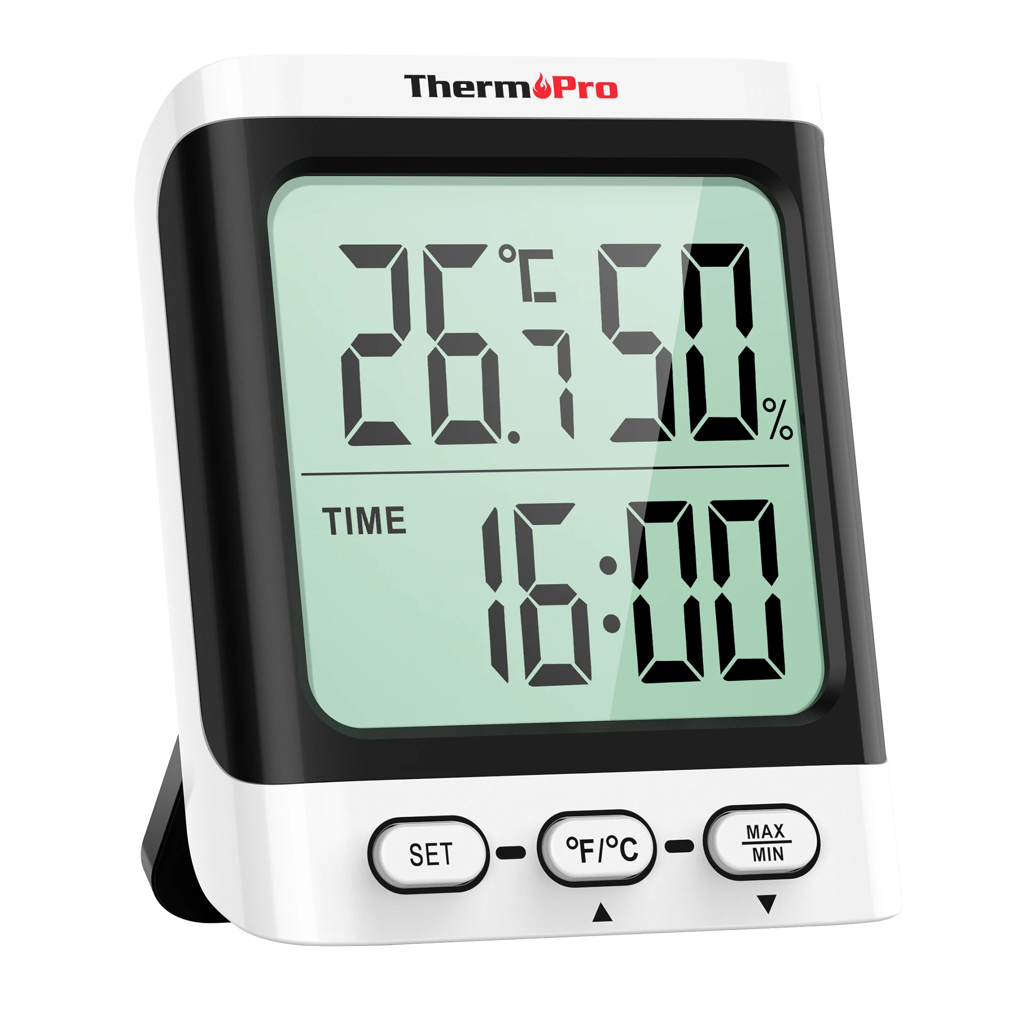 ThermoPro TP152 Duży ekran LCD Cyfrowy domowy termometr higrometr z funkcją zegara