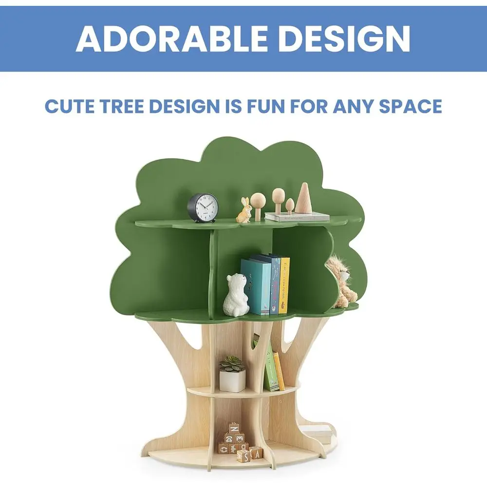 Eco-Friendly Fern Green & Natural Crafted Greenguard Gold Bookshelf