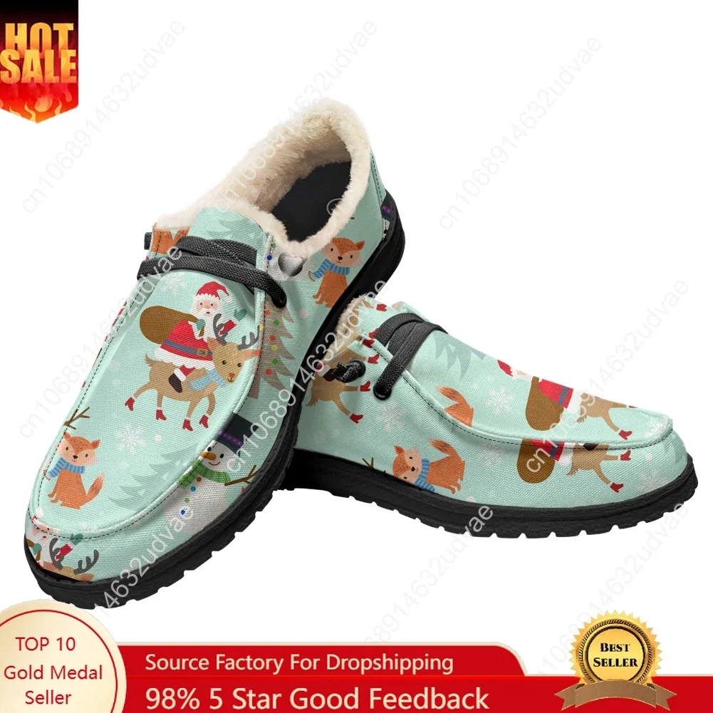 

Рождественская повседневная обувь, плюшевая обувь на плоской подошве, мужская и женская дышащая повседневная уличная легкая обувь, пара обуви на заказ