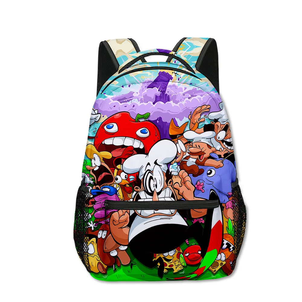 

Cartoon Popular Pizza Tower Pepperman student Bookbag Notebook Backpacks 3D Print Oxford Waterproof Boys/Girls Travel Backpacks