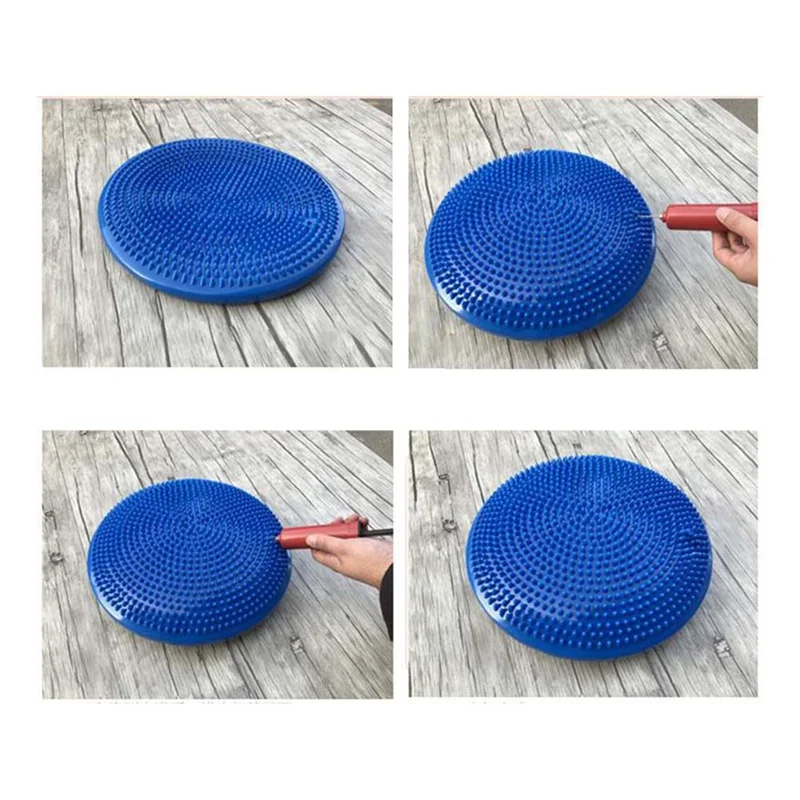 Yoga Balls Massage Pad Inflatable Balance Cushion Disc Mat Fitness Exercise Training Ball Rehabilitation Pad Blue