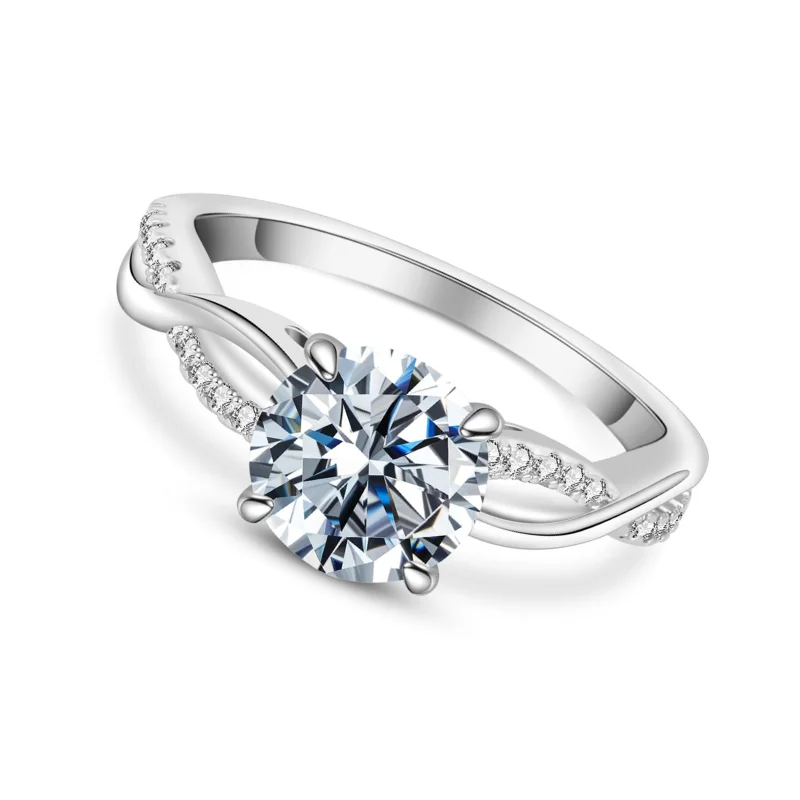 5A Cubic Zirconia Ring with 18K White Gold Plated 1ct/3ct/5ct Engagement Wedding Bands Promise for Women Fine Jewelry Gift 7