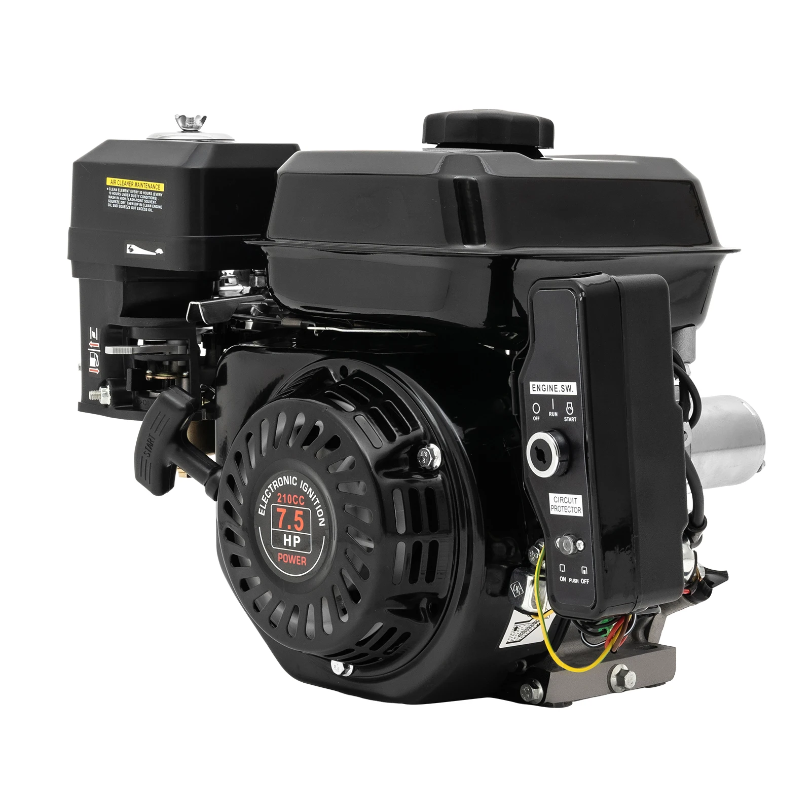 

210cc 4-Stroke Gasoline Engine 7.5HP, 3600RPM Air Cooling Motor with 0.95 Gallon Fuel Tank for Generator Pressure Washer