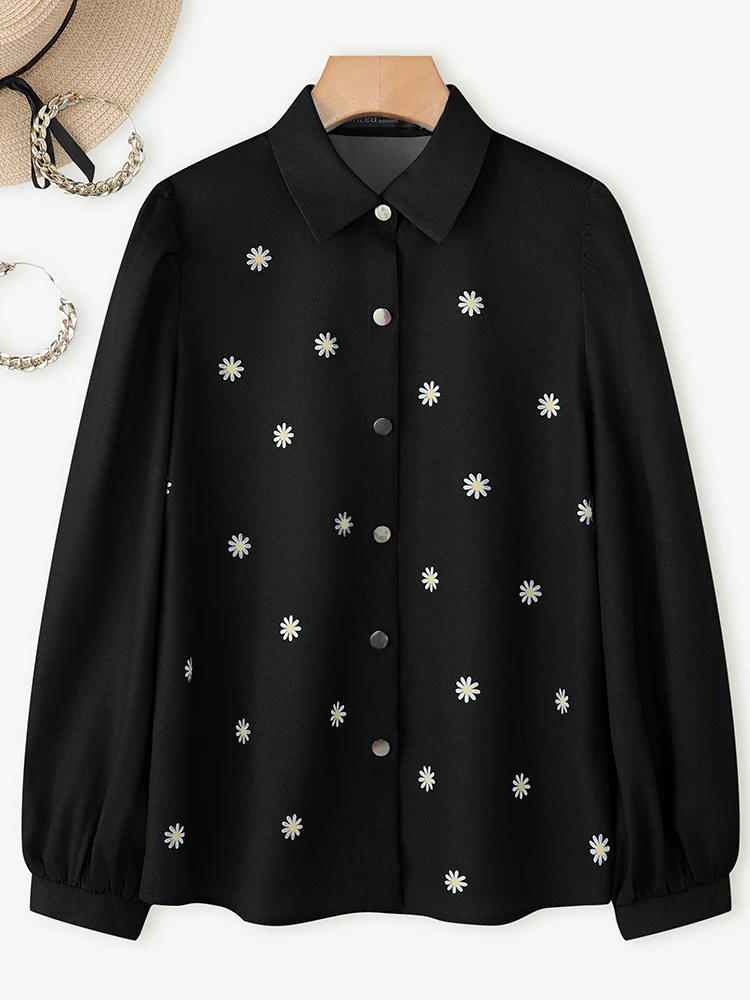 ZANZEA-camisas de moda de otoño para mujer, blusa con estampado Floral de manga larga, Tops informales con botones, camisa de trabajo elegante de primavera de gran tamaño 2026