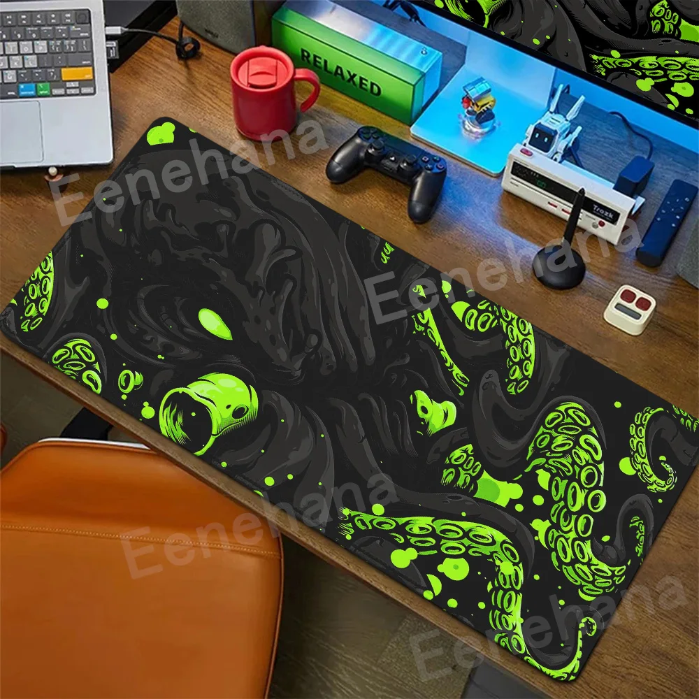 

Japanese Style Octopus Large Gaming Mousepad XXL XLPc Keyboard Gamer Mouse Pad Black Speed Desk Mat Anime 900X400MM Mouse Mats