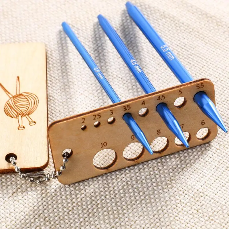 Wooden Knitting and Crochet Marker With Density Gauge for Seamless Crafting Experience