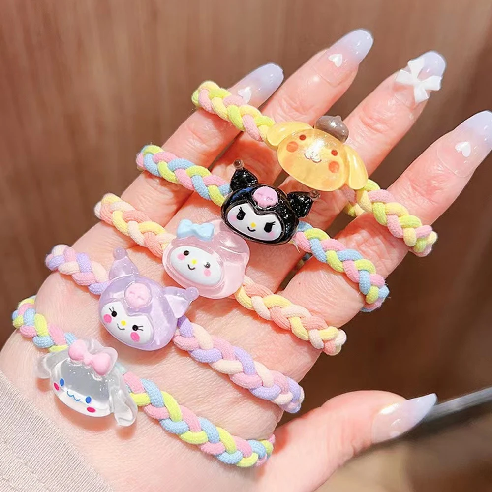 Sanrio Hello Kitty – corde à cheveux de dessin animé, Melody Kuromi, pince à cheveux faite à la main, mode Y2k, bandeau doux, accessoires pour cheveux